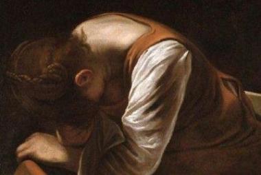 Un particolare della Maddalena Addolorata di Caravaggio   