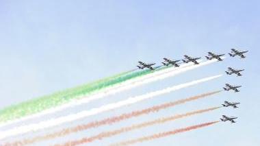 Una esibizione delle Frecce tricolori