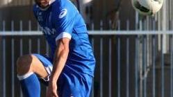 Il tornante azzurro Antonio Buscé in azione: il giocatore anche ieri ha svolto un lavoro differenziato