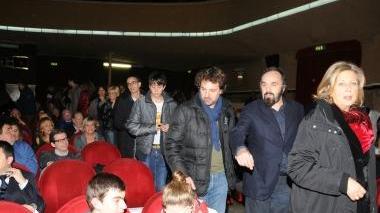 Pieraccioni con l’attore Buscemi nella sala del cinema Moderno