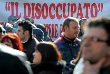 Una manifestazione nazionale di giovani disoccupati 