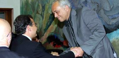 <b>AVANTI INSIEME.</b> Paolo Spadaccini (a destra) con il sindaco Luca Lunardini 
