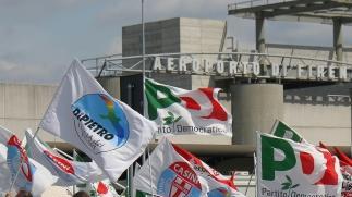 La manifestazione dello scorso giugno a Peretola e a destra Salvo Ardita