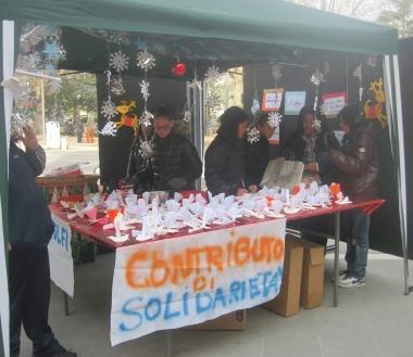 Lo stand con i prodotti 
