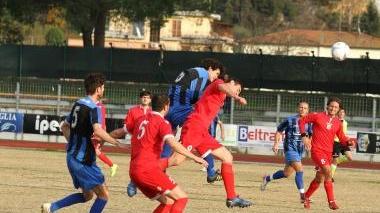 Un gol segnato dal Pisa Sporting Club durante questo campionato di Eccellenza