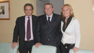 Corteo contro la vendita della Breda A sinistra Federica Fratoni con i presidenti delle Province di Firenze e Prato 