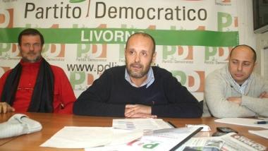 In alto la nuova segreteria territoriale. Di lato (da sinistra) Seriacopi, Lippi e Martelli 