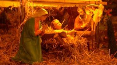 Il presepe realizzato in piazza Togliatti a Chiesanuova