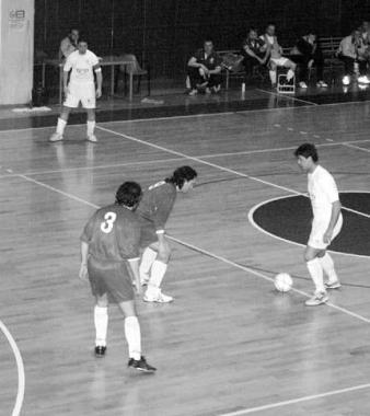 Unazione di una partita di calcio a cinque   