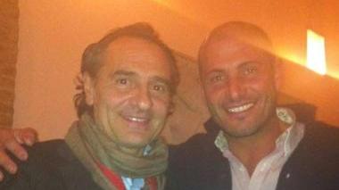 Il ct Prandelli (a sin.) col dirigente neroverde Stefano Magino