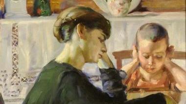 Un particolare di un quadro dell’artista Ezio Ricci in mostra alla Fondazione Bml
