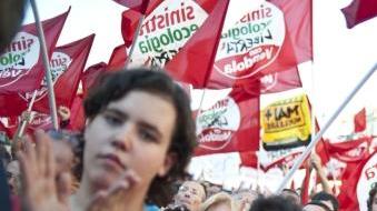 Corteo di lavoratori in Darsena