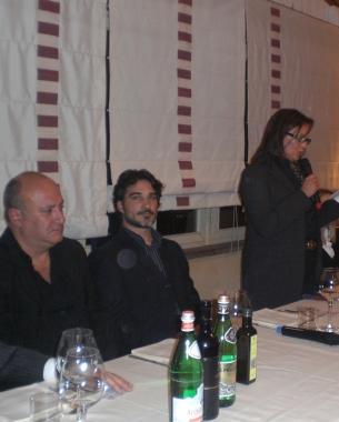 Un momento della conviviale del Rotary club nel corso della quale sono stati proiettati in anteprima alcuni minuti di Ridere fino a volare 