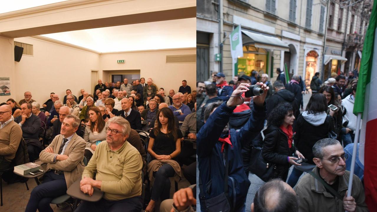 Reggio Emilia, un centinaio in strada «contro i fascisti» ma la presentazione del libro "anti partigiani" fa il pienone