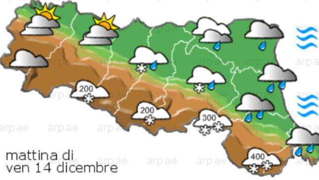 Meteo a Modena. Notte senza neve, qualche fiocco (forse) in giornata