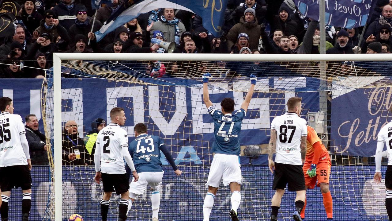 Il gol del pareggio di Petagna