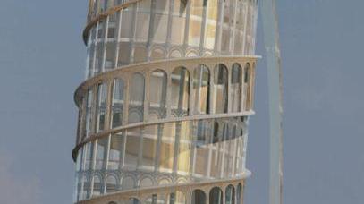 Ecco come sarebbe la Torre pendente dopo un attacco alieno