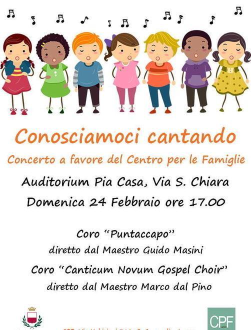 Conosciamoci cantando Cori sul palco per il Cpf, il centro per le famiglie 