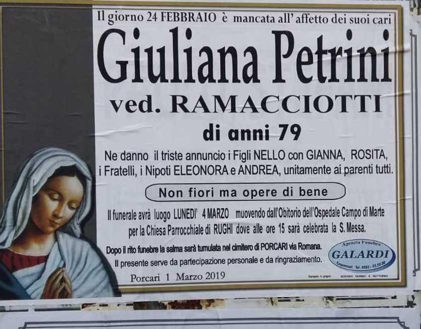 Lunedì i funerali della 79enne morta dopo un intervento 