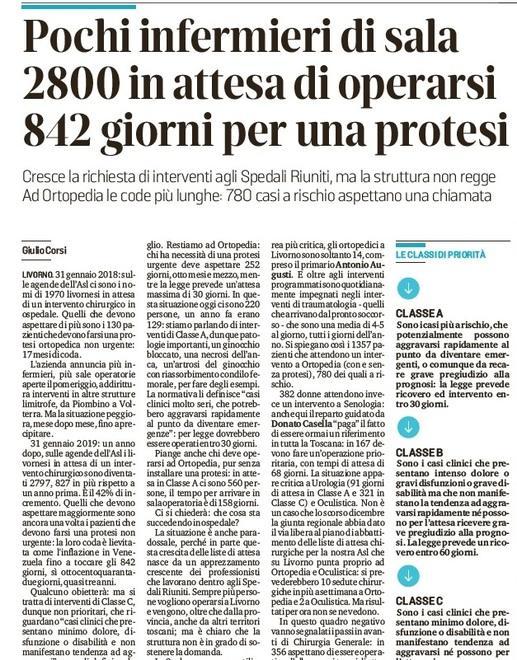 L’Asl prova la carta delle cliniche private Interventi di ortopedia a Villa Tirrena 