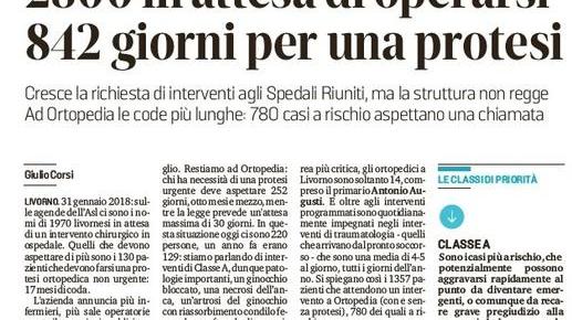 L’Asl prova la carta delle cliniche private Interventi di ortopedia a Villa Tirrena