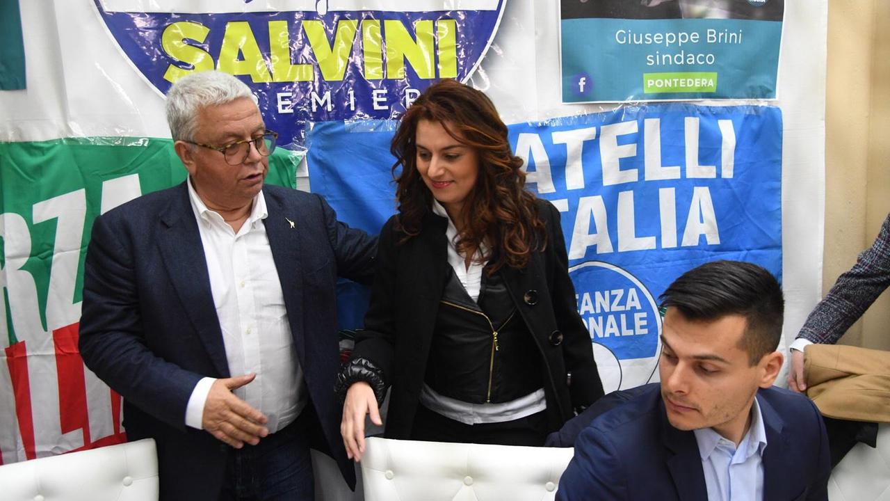 Giuseppe Brini con Susanna Ceccardi ed Edoardo Ziello