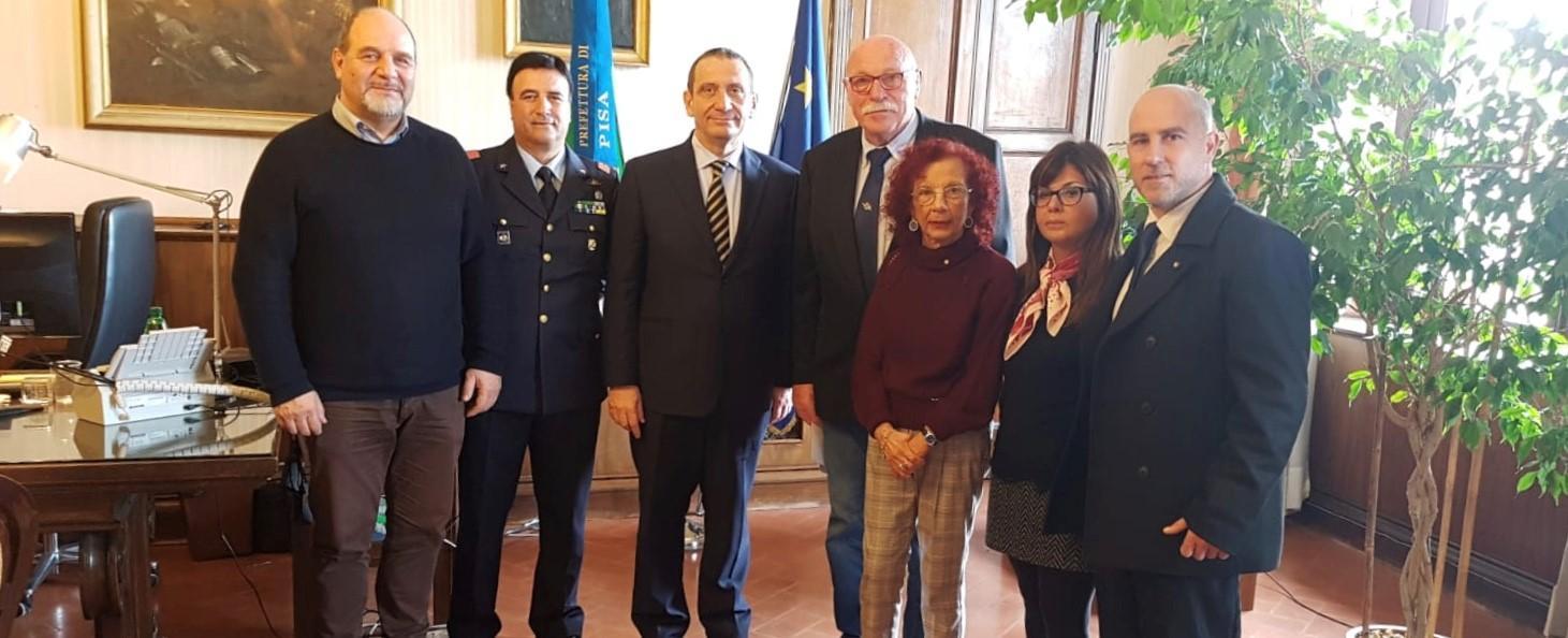 Una delegazione dell'Ancri ricevuta dal prefetto di Pisa