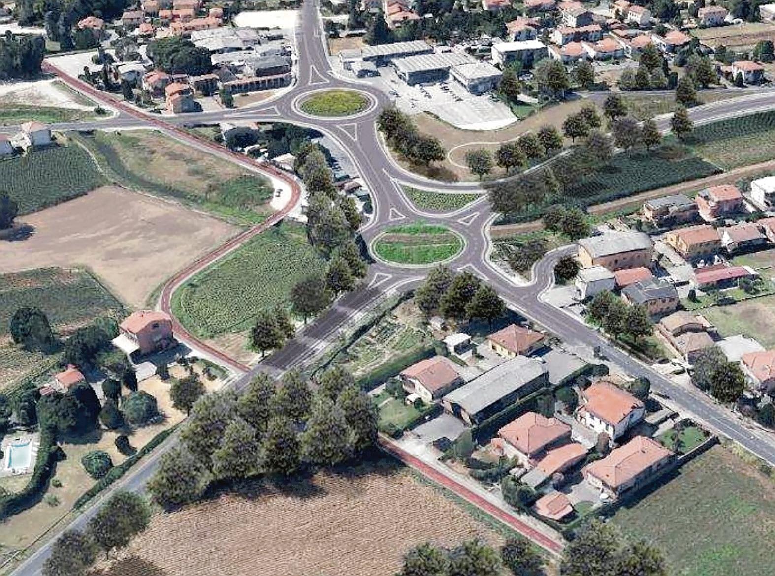La simulazione delle nuove rotatorie di Antraccoli