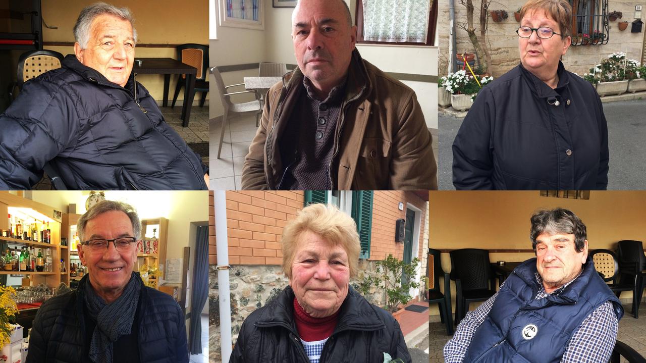 Sopra da sinistra: Galeazzo Rossi, Franco Malanima, Dina Luziani. Sotto da sin.: Corrado Palomba, Luana Mazzoni, Piero Rossi