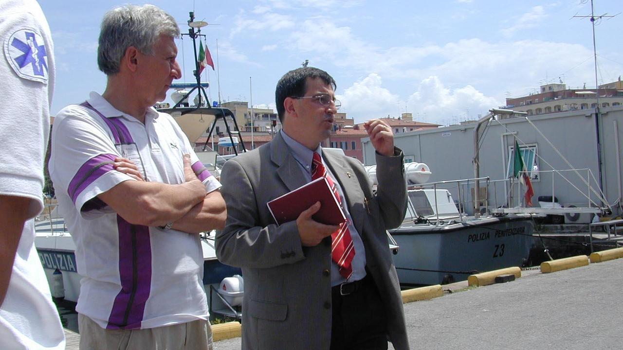 Ilario Sartori, a destra, ora in pensione dalla Polmare