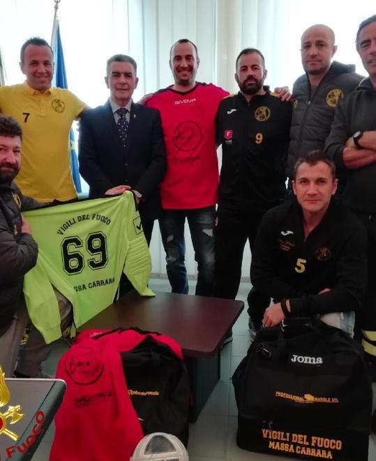 Il team dei Vigili del fuoco ai campionati regionali