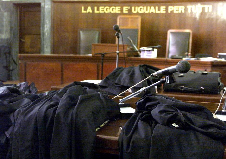 Un’aula di Tribunale per le udienze penali