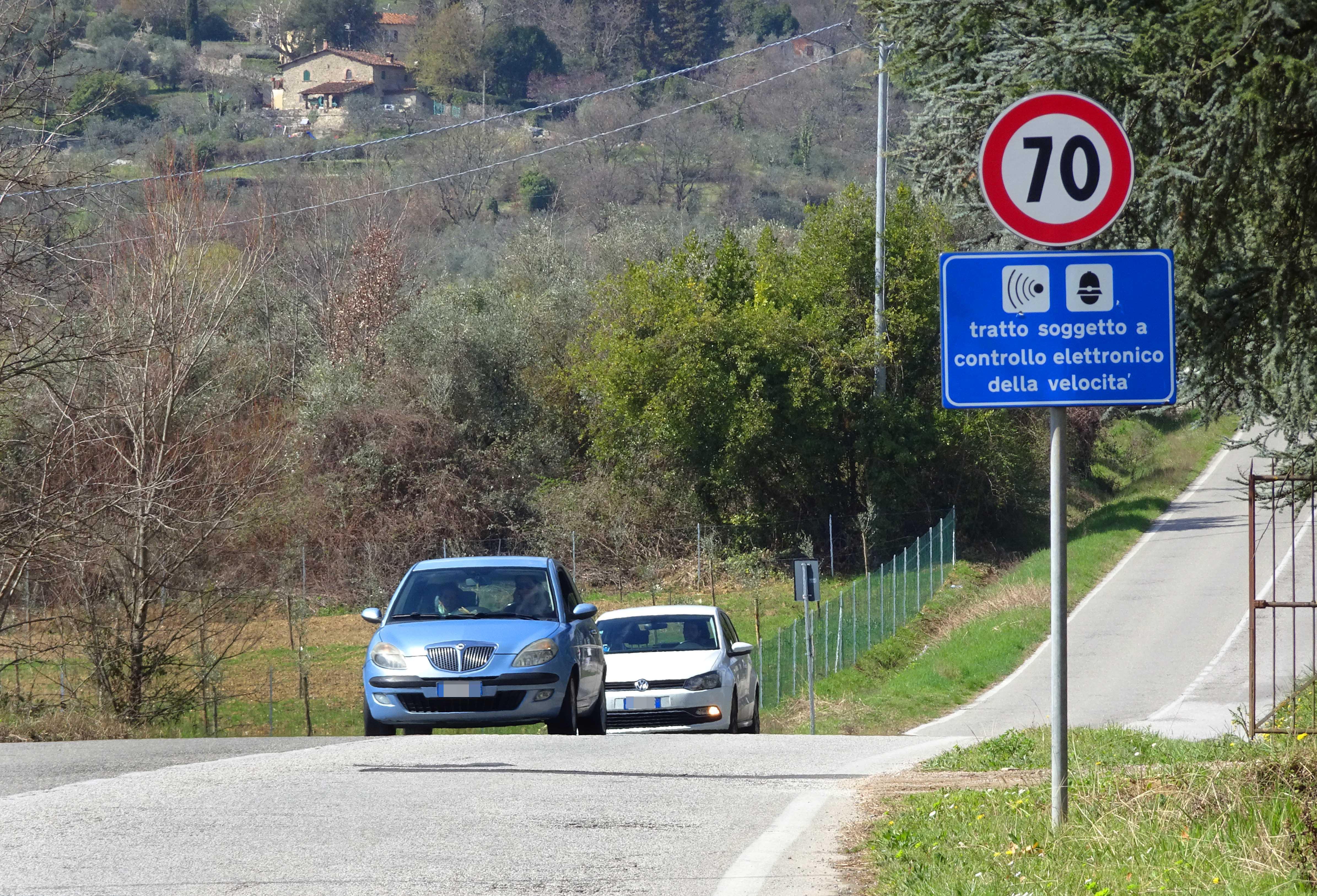 Un tratto di via Pieve a Celle