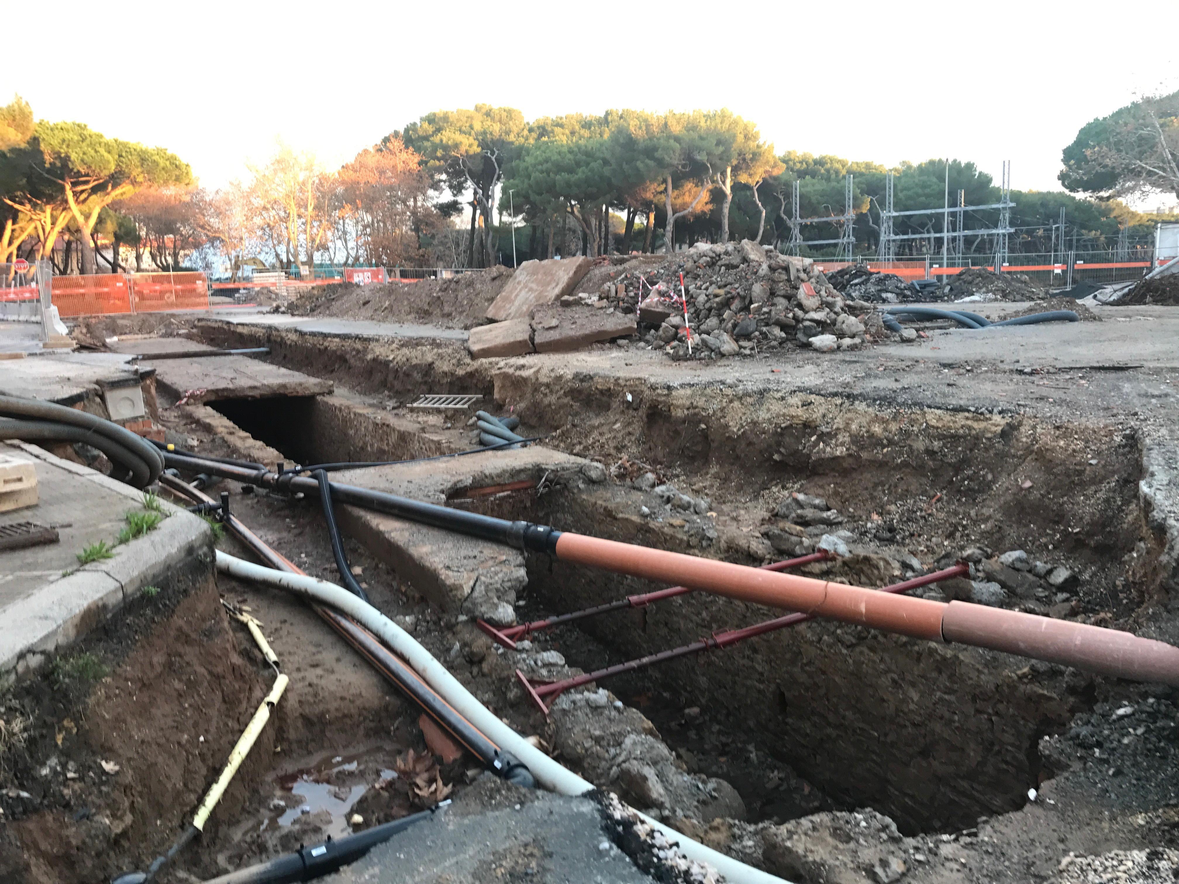 Il cantiere aperto in Piazza della repubblica