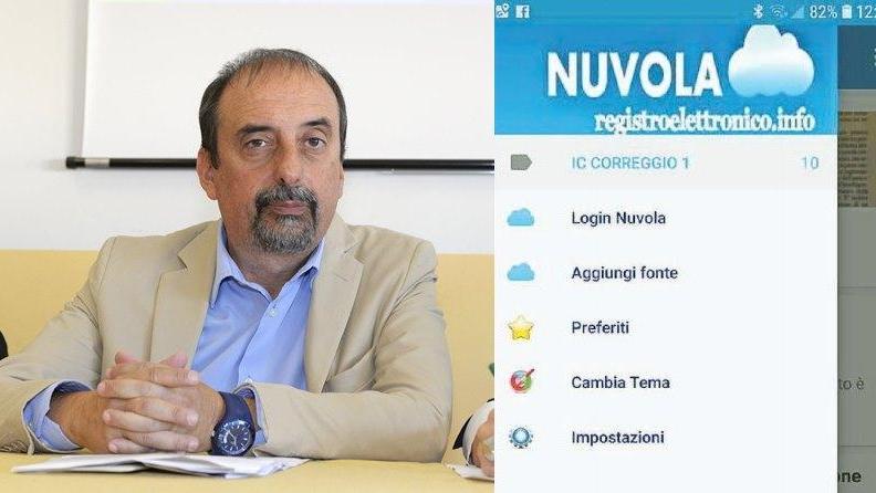 Roberto Mugnai, dirigente scolastico. A destra, un’immagine del registro elettronico Nuvola