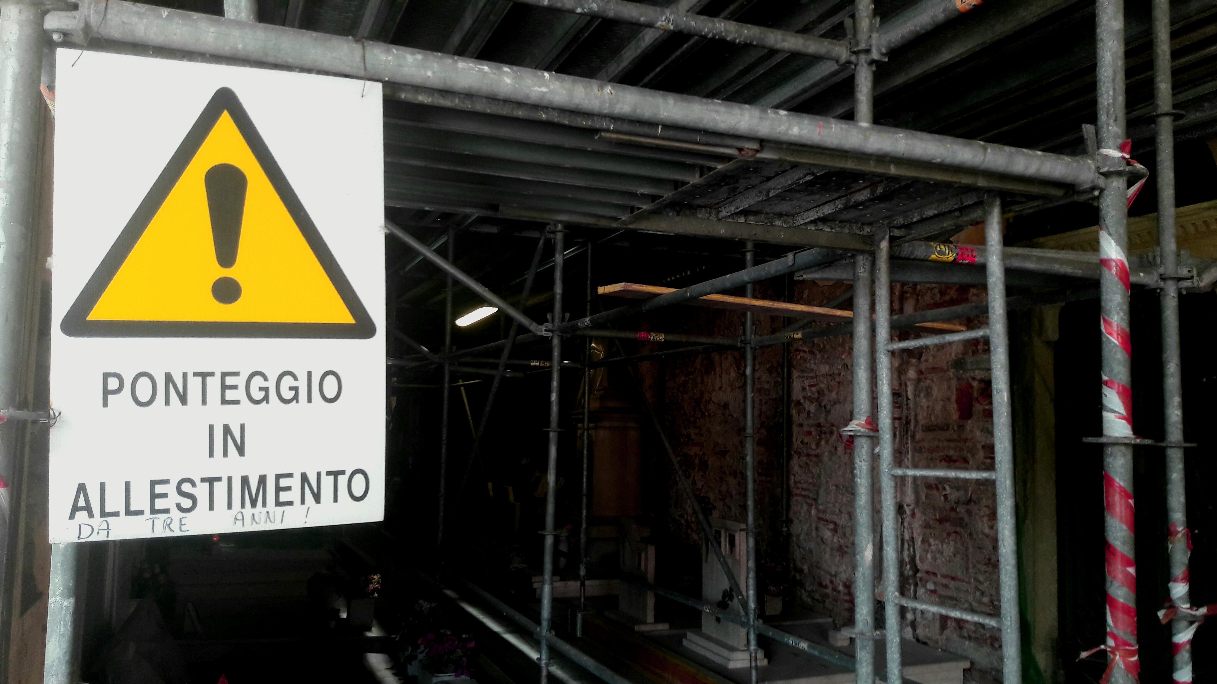 Un ponteggio (foto d'archivio)