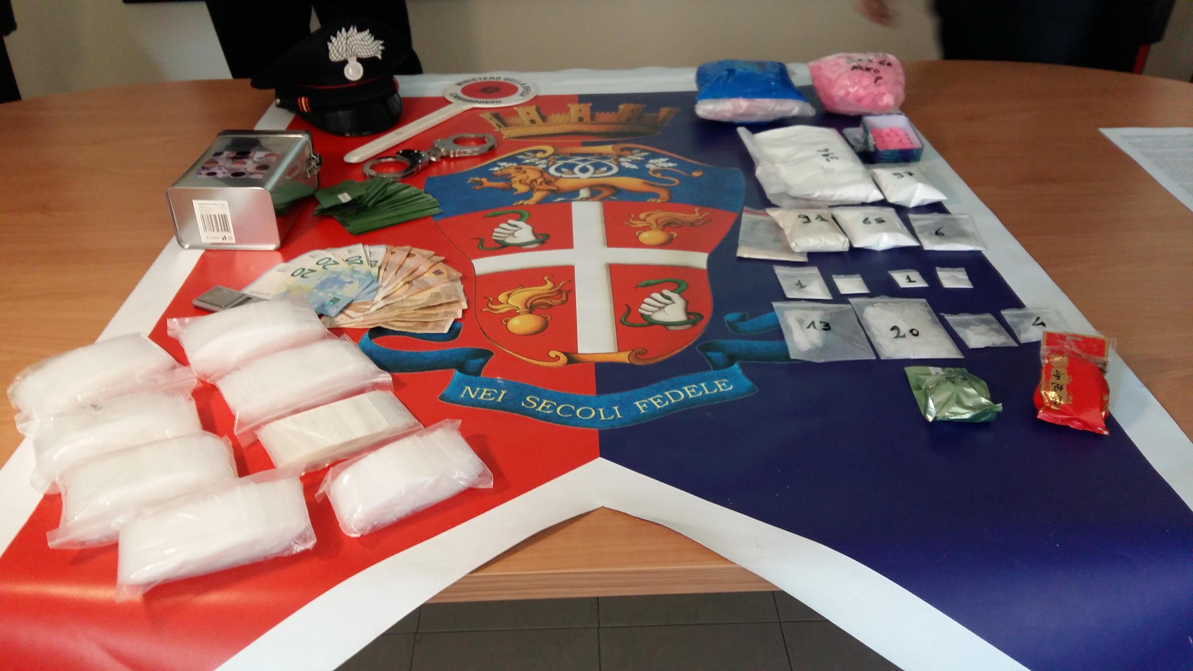 La droga sequestrata dai carabinieri