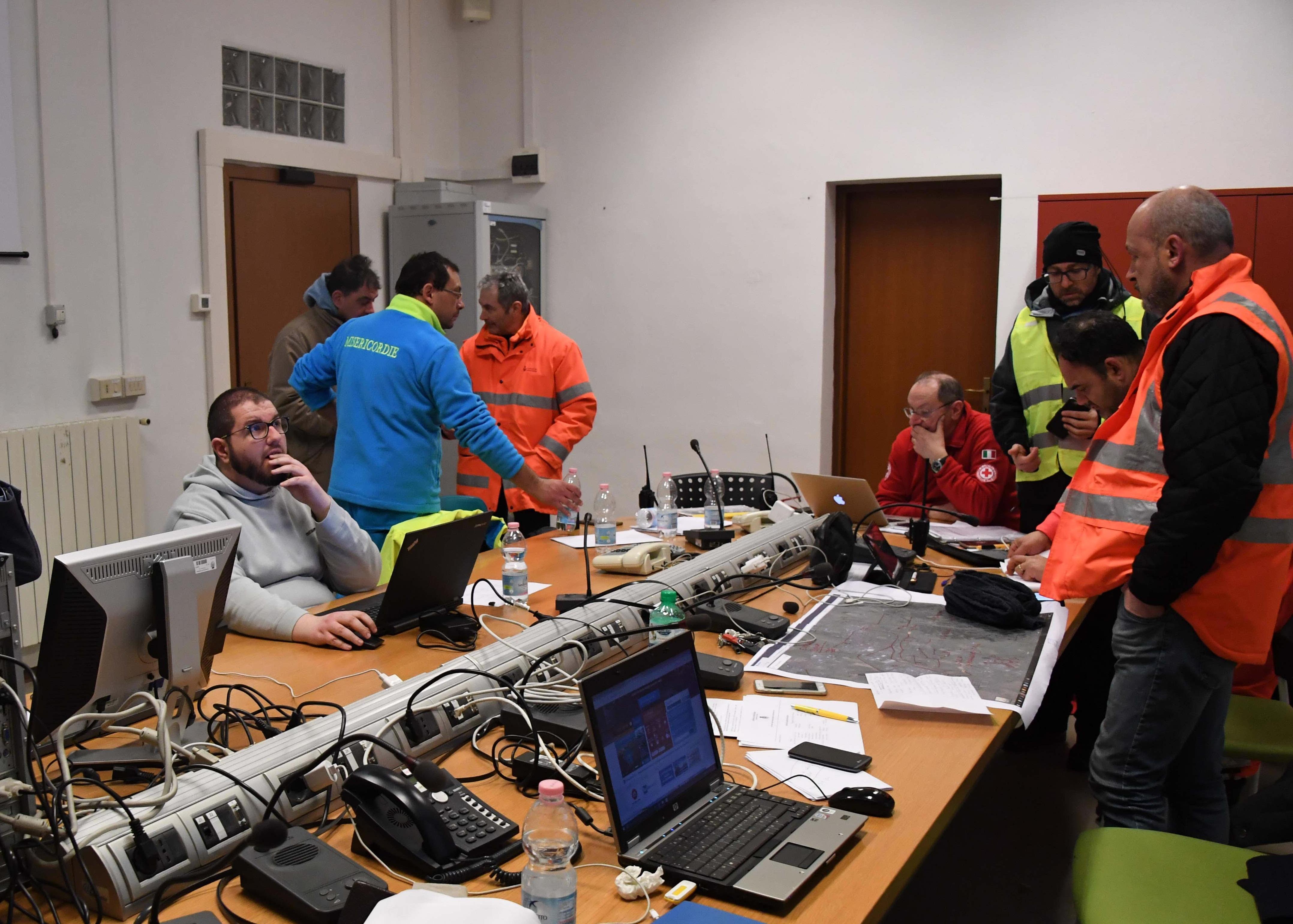 Una sala operativa della protezione civile (foto d'archivio)