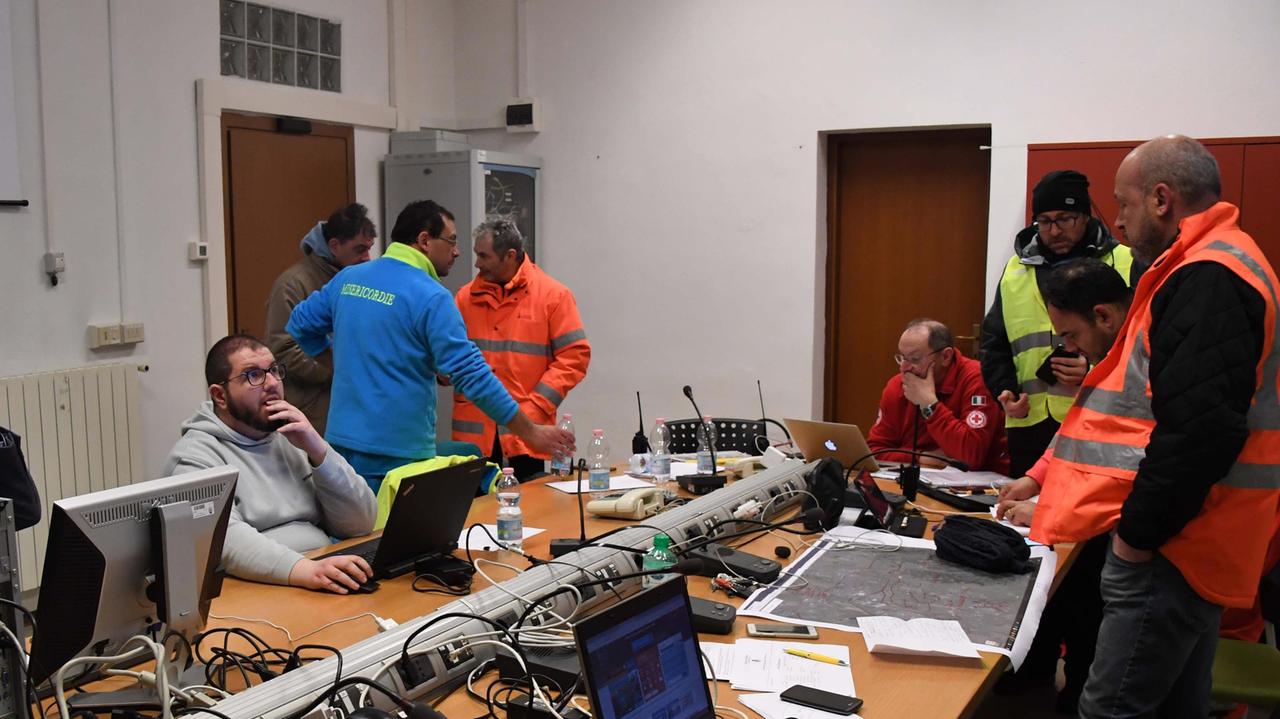 Una sala operativa della protezione civile (foto d'archivio)