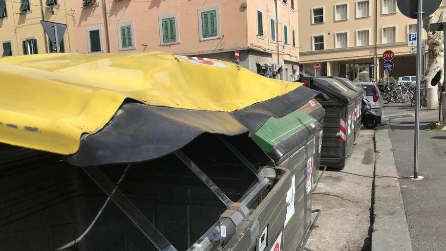 Rifiuti, altri cassonetti danneggiati in centro