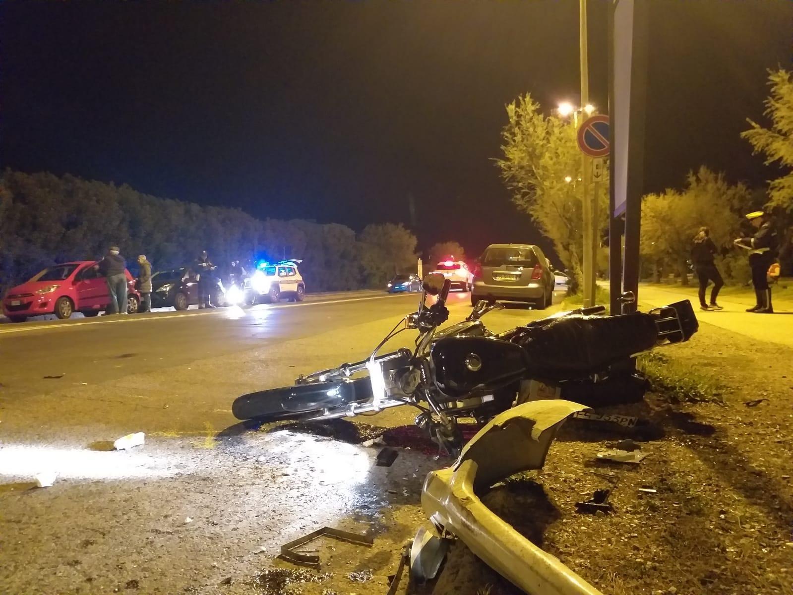 La moto coinvolta nell'incidente