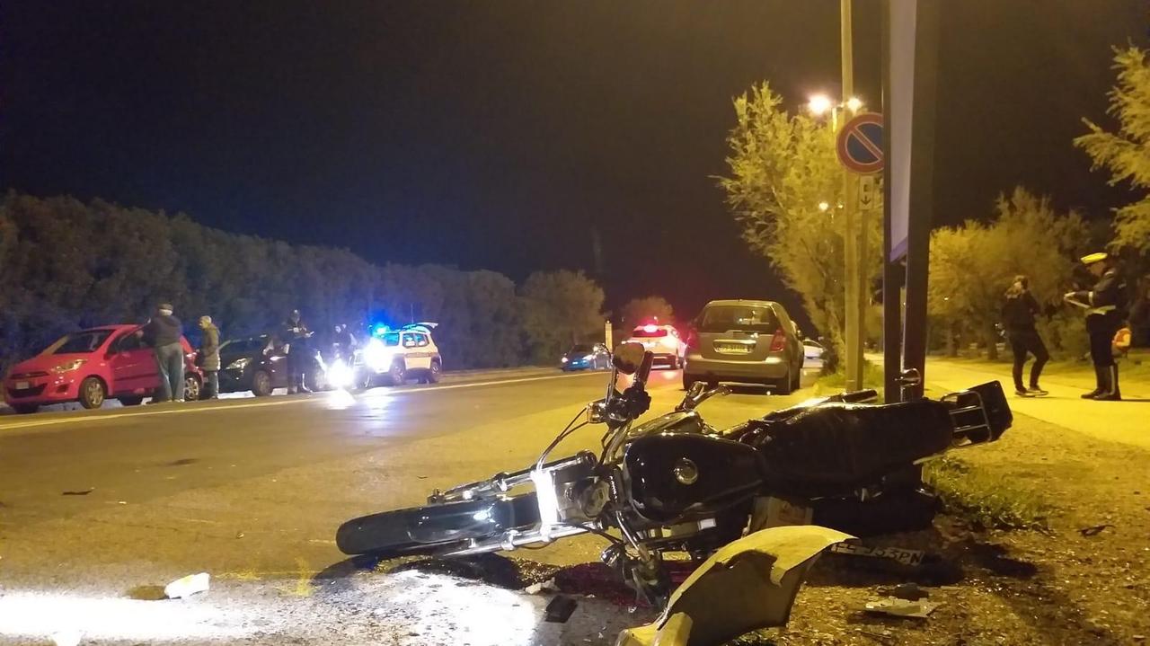 La moto coinvolta nell'incidente