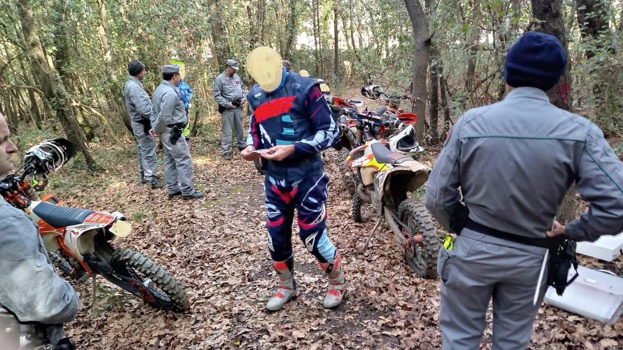 Un momento dei controlli dei carabinieri forestali