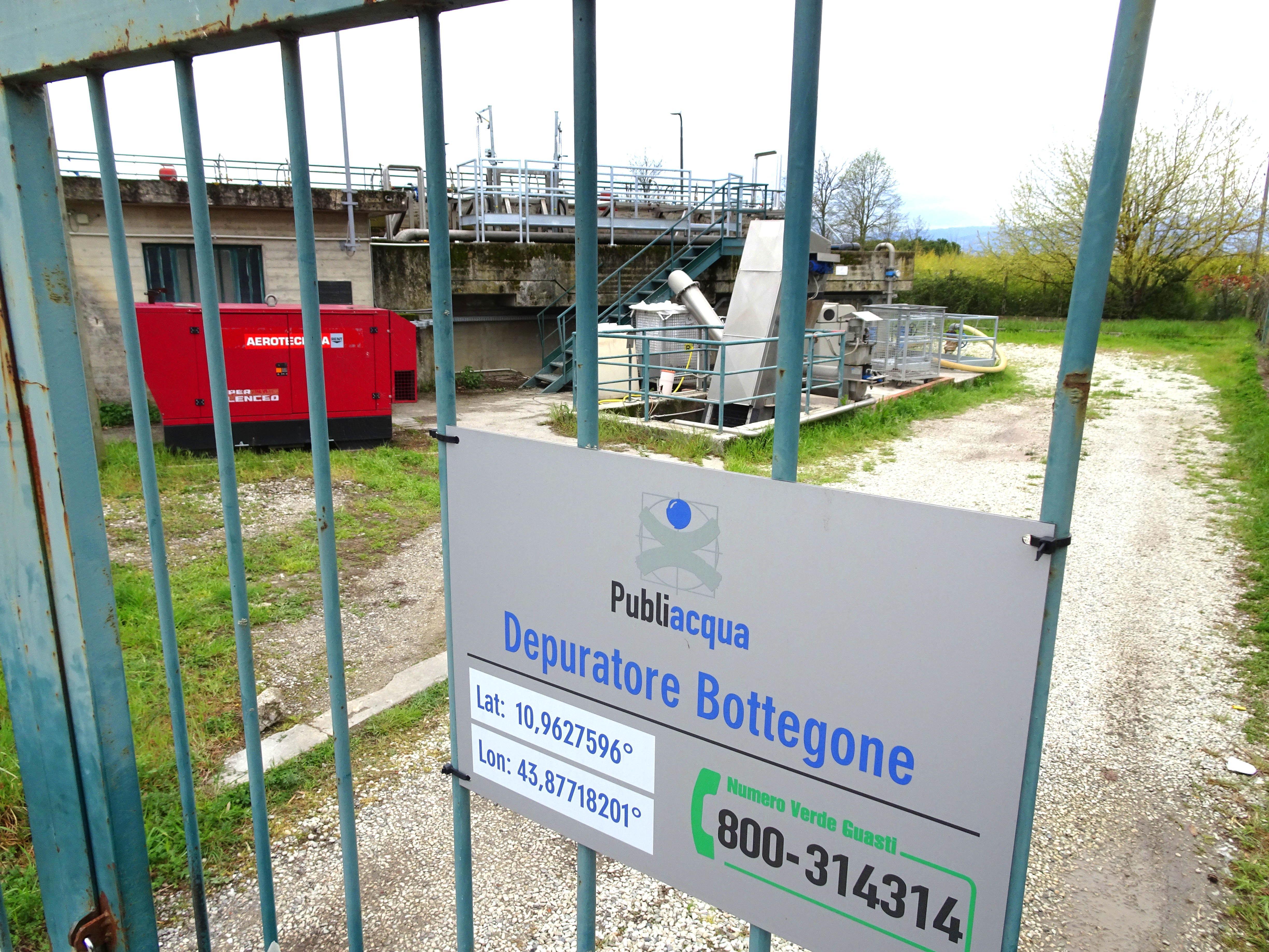 Il depuratore di via Bottaia a Bottegone