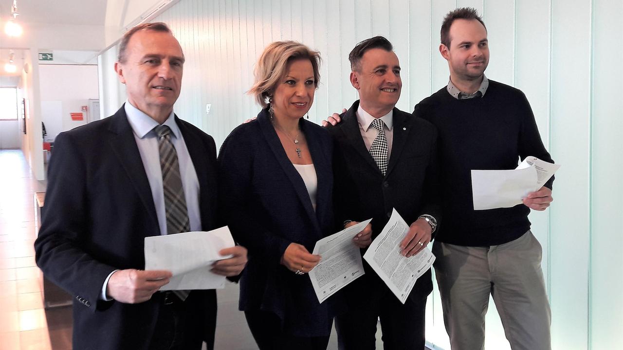 Da sinistra Luca Giusti, Elena Calabria, Mauro Lassi e Tommaso Gei