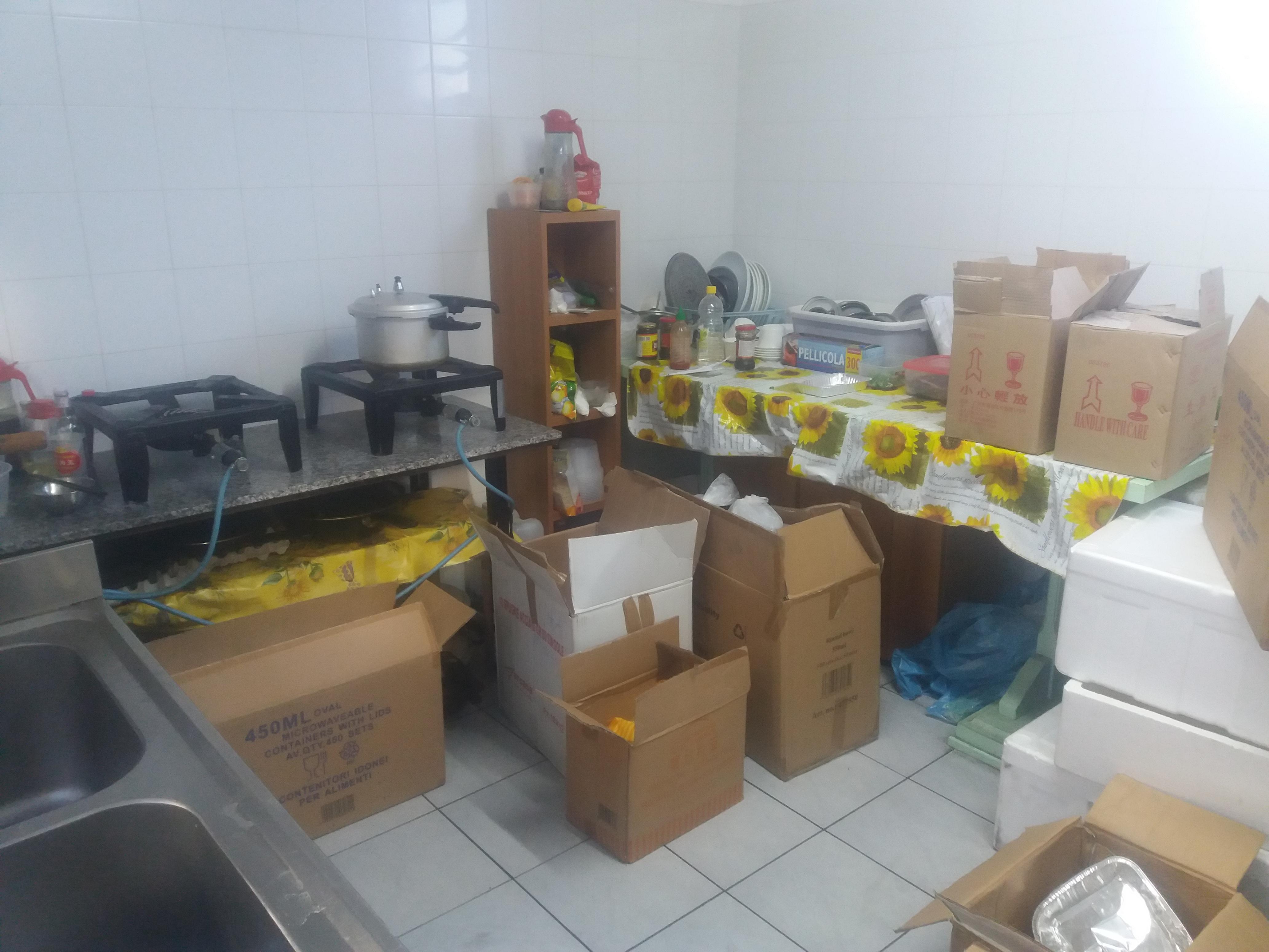 La cucina dove venivano preparati i cibi
