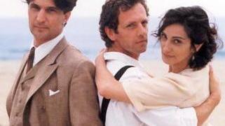 Tre dei protagonisti del film "La spiaggia di là dal molo"