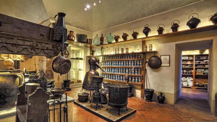 Una sala del museo storico Aboca