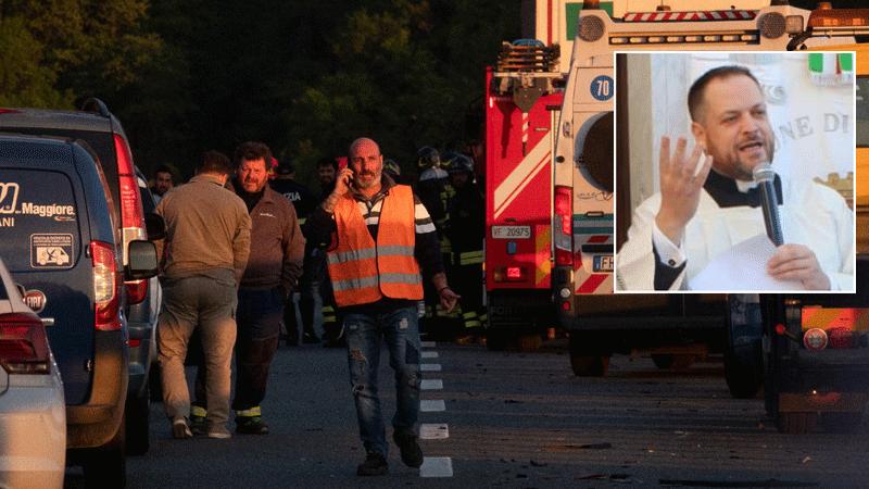 L'incidente sulla Bretella e nel riquadro don Beniamino Bedini