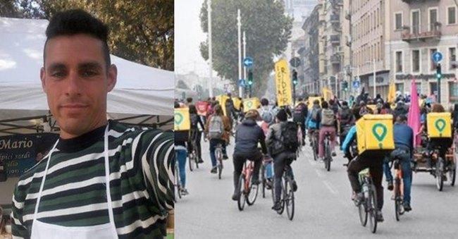 Maurizio Cammillini. A destra, riders in una città